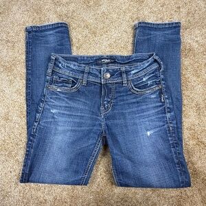 Silver Jeans Suki Ankle Slim Jeans Women’s 27x27 Dark Wash Stretch Denim